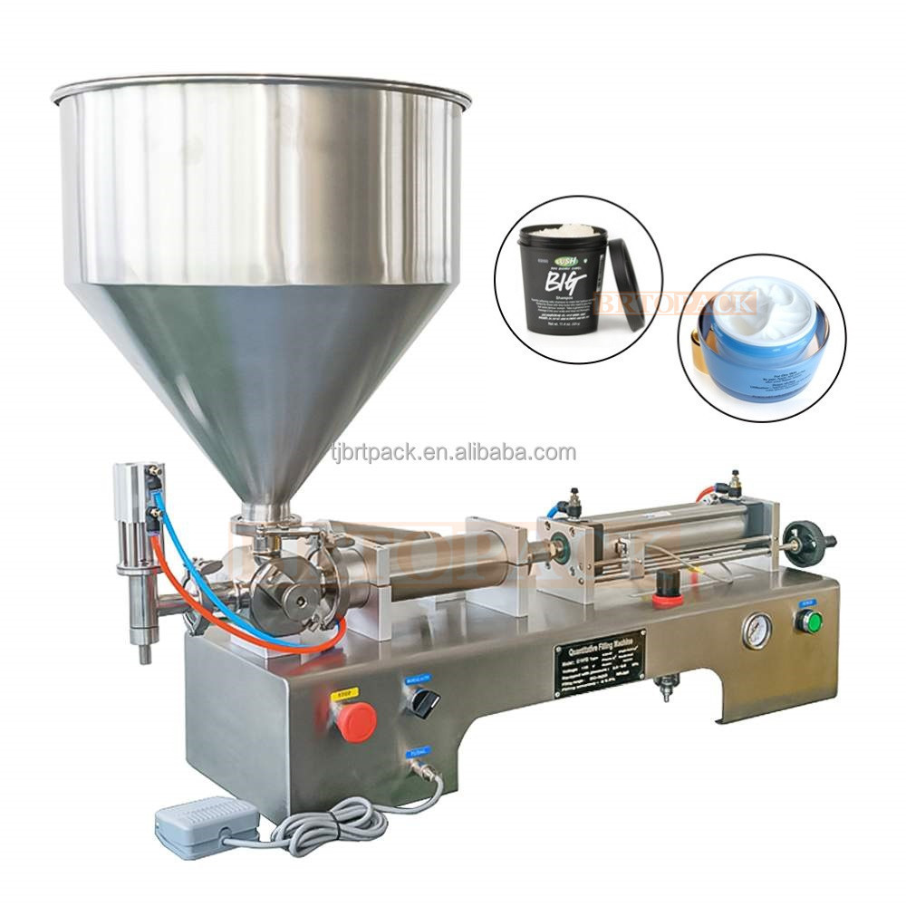 50-500ml /100-1000ml pneumatic semi automatic liquid paste tube toothpaste Sauce cream filling machine