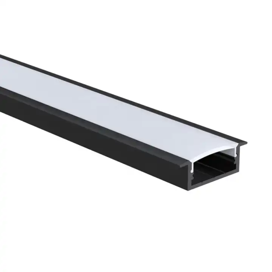 extrusion aluminum profile System Recessed Aluminium Holder Diffuser Mounting Extrusion Strip Light LED profile Channel Black