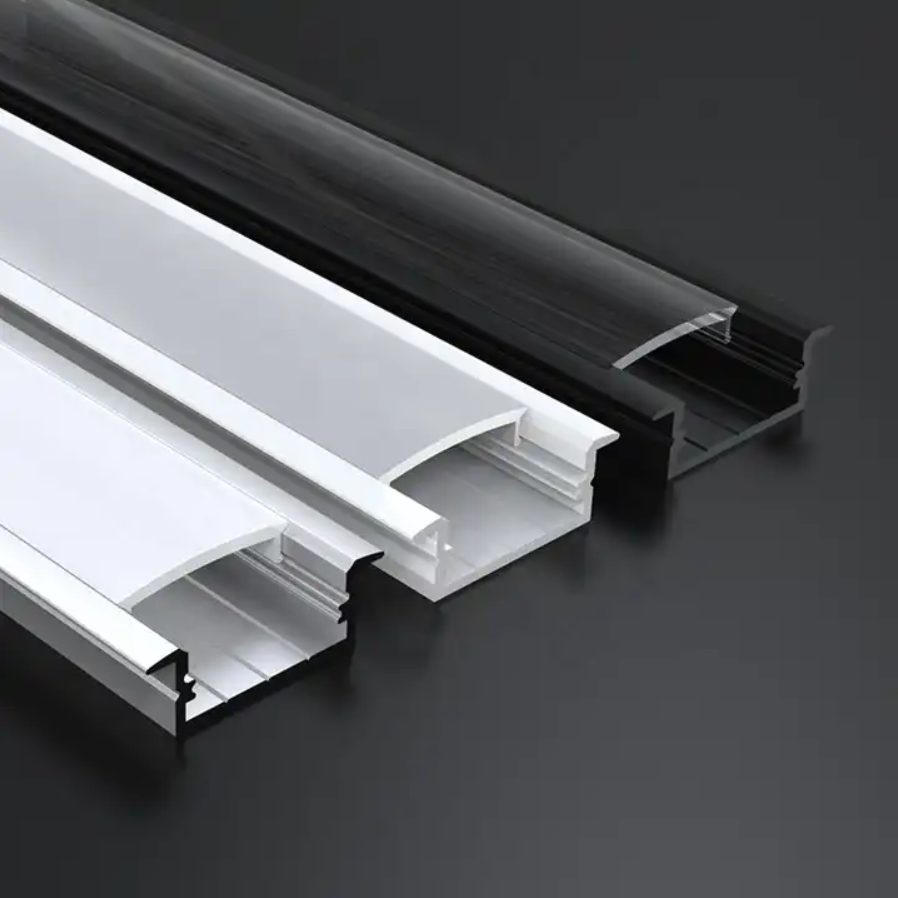 extrusion aluminum profile System Recessed Aluminium Holder Diffuser Mounting Extrusion Strip Light LED profile Channel Black