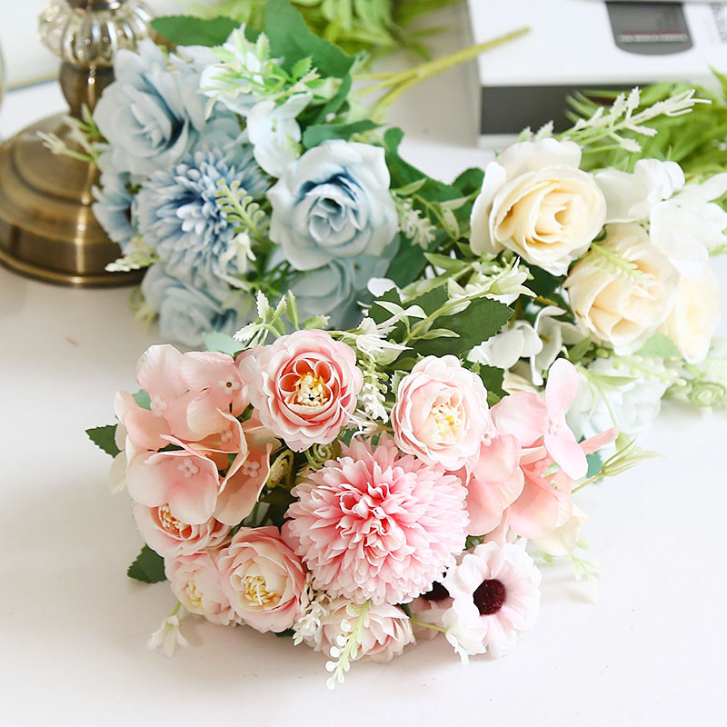 Wedding Engineering Meeting Decoration Rose Small Daisy Combination Manufacture Wholesale Home Living Room Simulation Flowers