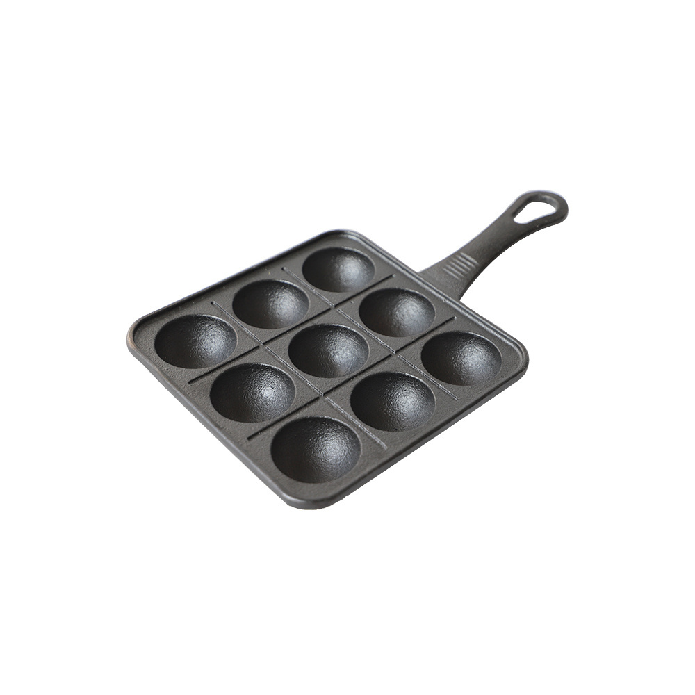 Japanese takoyaki gas cast iron frying grill pan