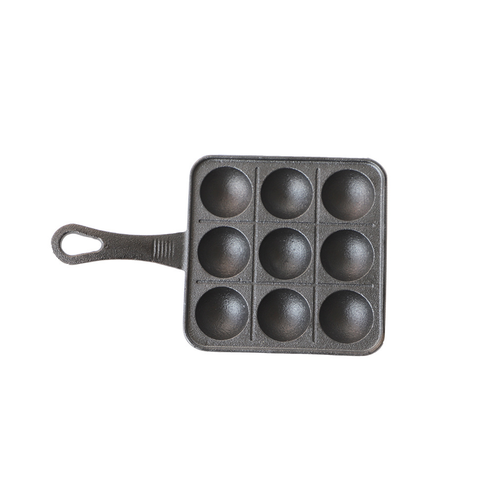 Japanese takoyaki gas cast iron frying grill pan