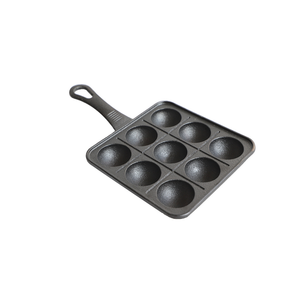 Japanese takoyaki gas cast iron frying grill pan