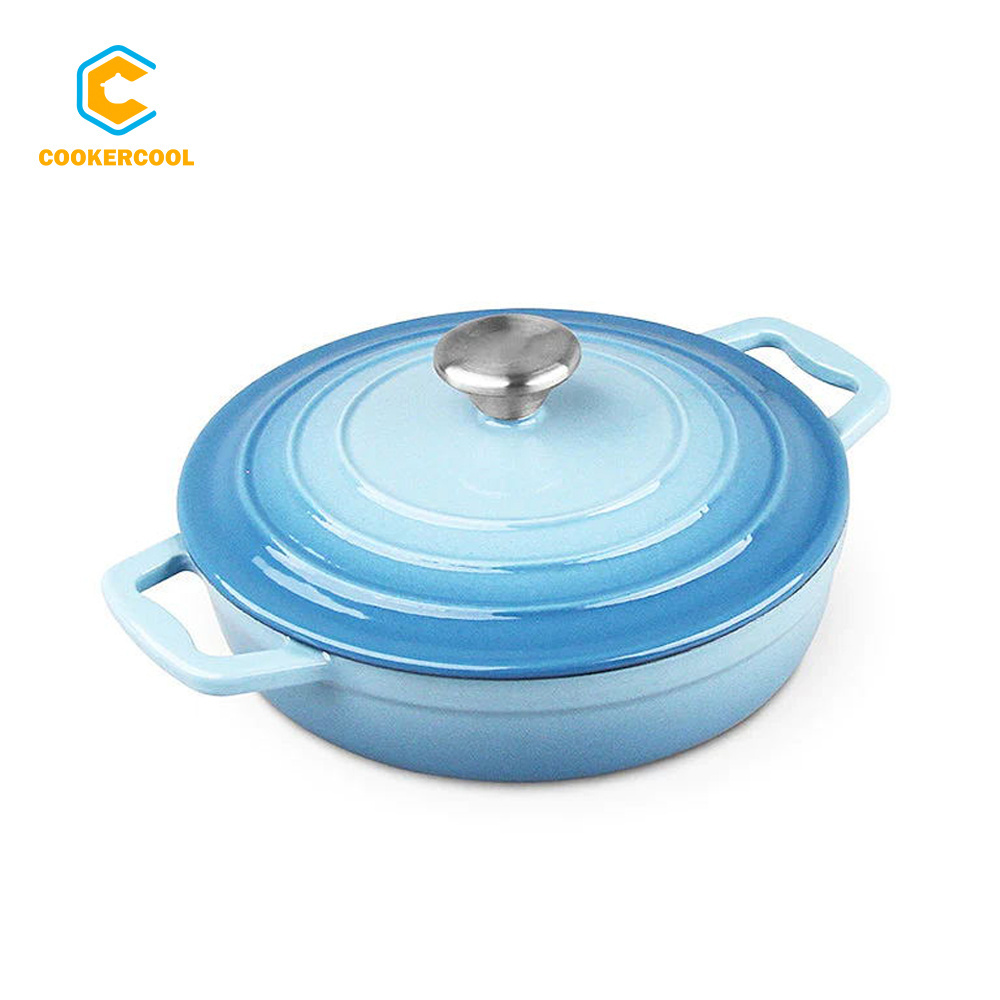 Cookercool Kitchen Cooking sets Enamel Cast Iron Pans and Pots Non Stick Frying Pan Casserole Cookware Sets