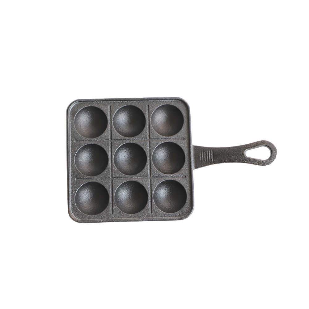 Japanese takoyaki gas cast iron frying grill pan