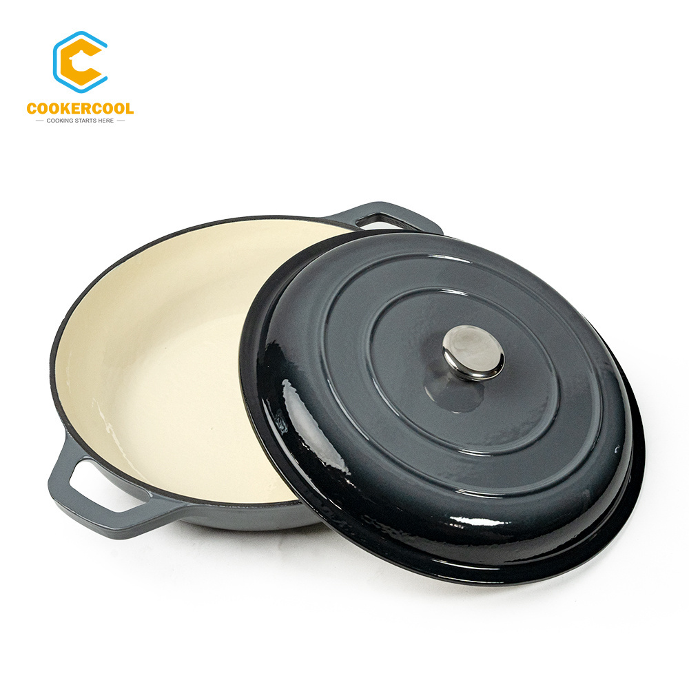 Cookercool 2022 High grade Cookware set non stick Cast Iron Grey Color Enamel Soup Stock Cooking Pot