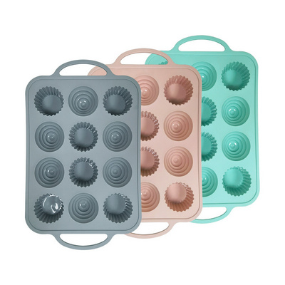 12 cavity Christmas Tree Muffin cake pan cupcake baking mold Silicone baking tray