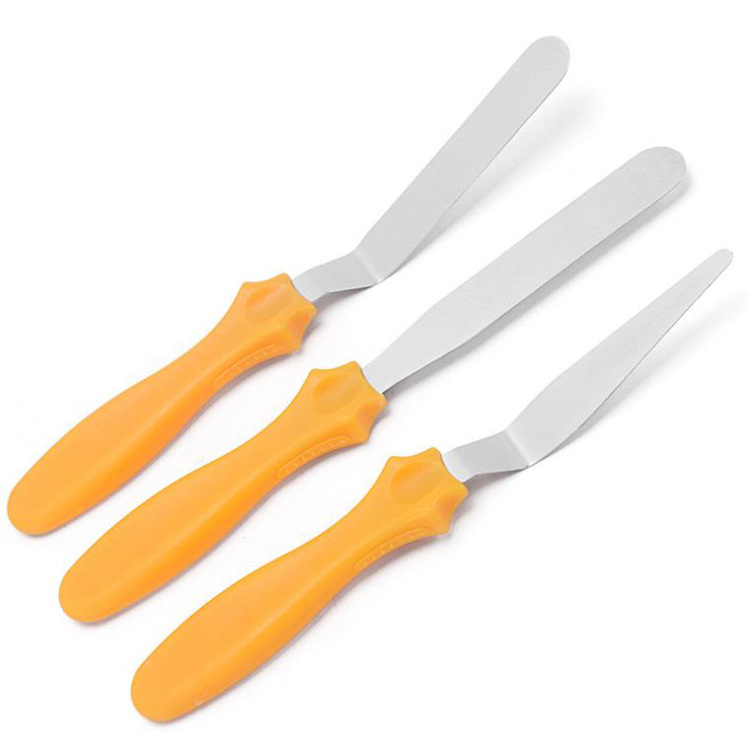 3PCS stainless steel Cake icing spatulas offset baking spatula frosting pastry spatulas cream scrapers