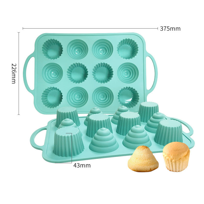 12 cavity Christmas Tree Muffin cake pan cupcake baking mold Silicone baking tray