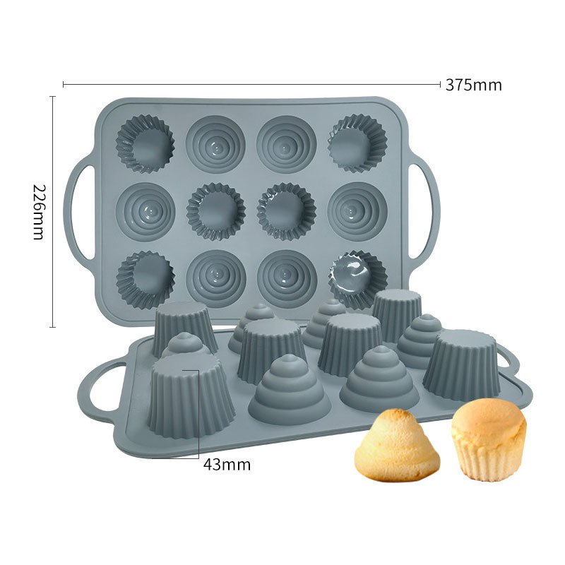 12 cavity Christmas Tree Muffin cake pan cupcake baking mold Silicone baking tray