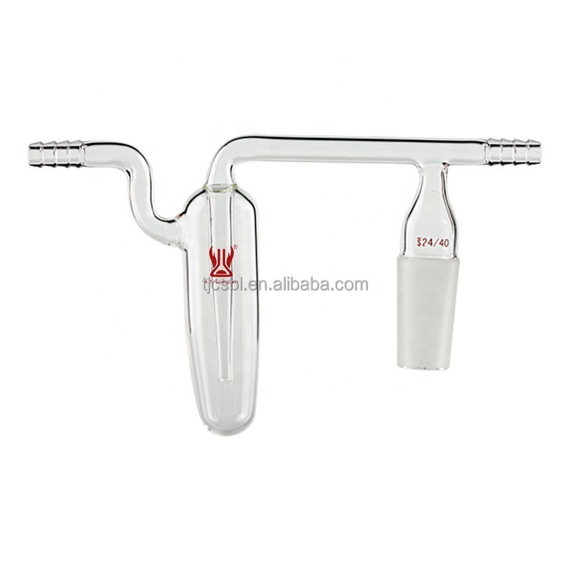 Lab Glassware Glass Distillation Adapter with Mineral Oil Bubbler and 10mm O.D. Hose Connection for Laboratory