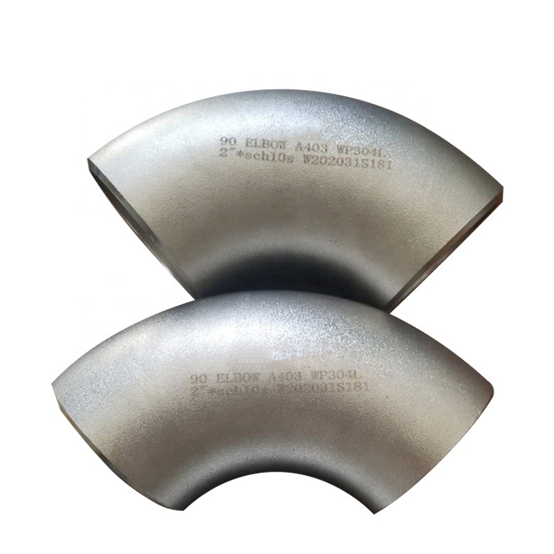 SUS304 316 pipe fittings Stainless steel elbow butt-weld fittings BW LR long radius 90 degree sch10 sch40 seamless ss elbow