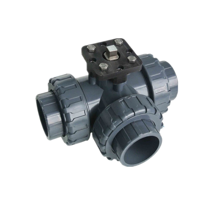 factory rock bottom price mounting plate ISO5211 double true union PVC PPH 2 way ball valve