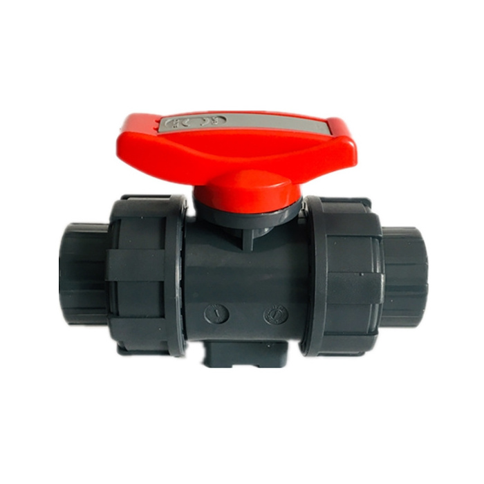 factory pricelist quick ship PN16 PVC double true union gray ball valve