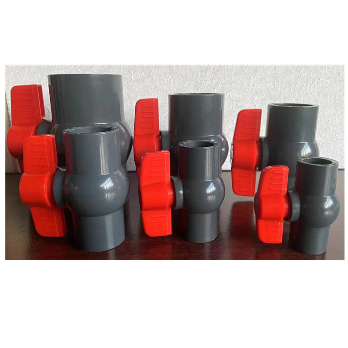 Free sample low price new material plastic PVC compact octagonal 2 way lever grey ball drain water valve