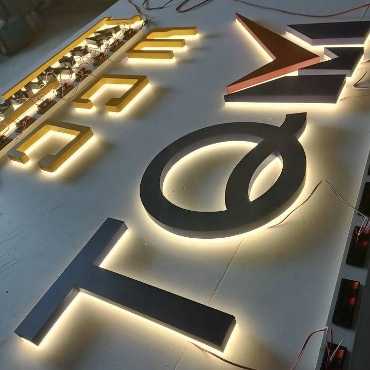 Indoor wall decoration 3D LED backlit letter signage , logo signs , company logo name