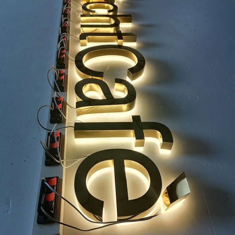 Indoor wall decoration 3D LED backlit letter signage , logo signs , company logo name