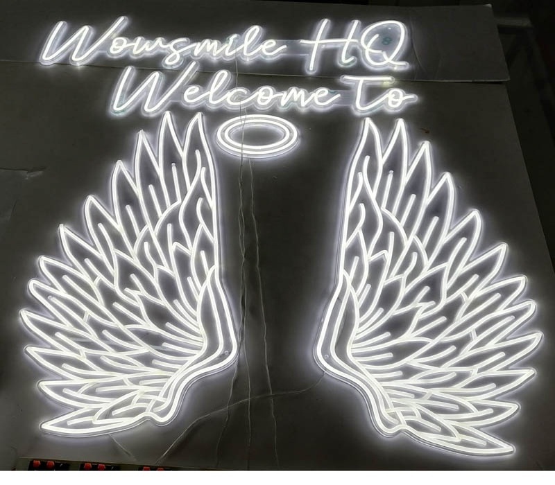 Drop Shipping Led Neon Signs Angel Wings with text Hello my Beautiful led neon flex light custom LED Neon sign