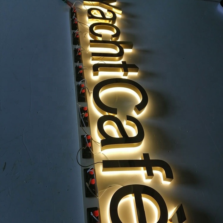 Indoor wall decoration 3D LED backlit letter signage , logo signs , company logo name