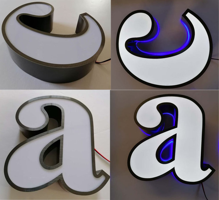 enseigne lumineuse neon exterior store front sign 3D LED illuminated Acrylic Letters Acrylic LED Logo Sign