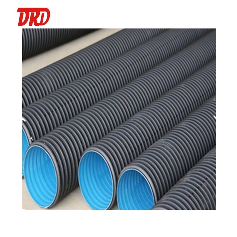 Plastics pipe 36 inch road culvert sn8 double wall corrugated pipe