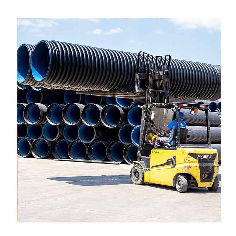 SN4 SN8 SN16 18 inch HDPE double wall corrugated PE drainage pipe dwc hdpe plastic culvert pipe