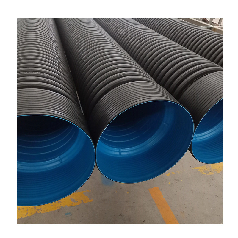 SN4 SN8 SN16 18 inch HDPE double wall corrugated PE drainage pipe dwc hdpe plastic culvert pipe