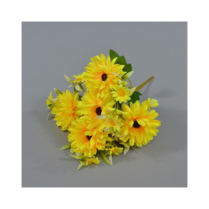 Artificial Marigold Bouquet Chrysanthemum Artificial Flower Bouquet Silk Arrangement Faux Bouquet funeral Decor