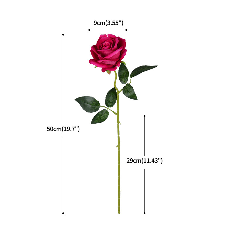 China Wholesale Wedding Event Decoration White Rose Flower Arrangement Long Stem Artificial Velvet Rose Flower