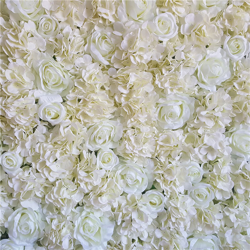 3D Artificial Rose Peony Hydrangea Flowers Wall Silk Rose Wall Wedding  Baby Shower Backdrops Decoration