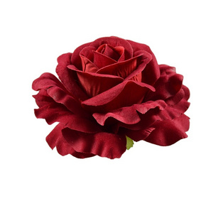 Artificial Flannel Rose Heads Silk Red Velvet Roses Heads White Rose For Wedding Background Flower Wall Decoration