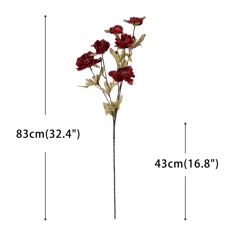 Wholesales High Quality Artificial Silk 6 Heads Lotus Soulful Peony Single Branch For Home Table Chinese New Year Decorations