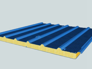 Easy Installation fireproof wall and Roof metal faced insulation mineral glass wool core sandwich panels