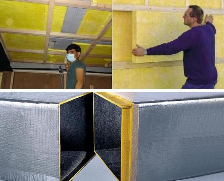 High Quality 48kg/m3 50mm Thickness Aluminum Foil Faced Glass Wool Insulation Sheet fiberglass insulation msds