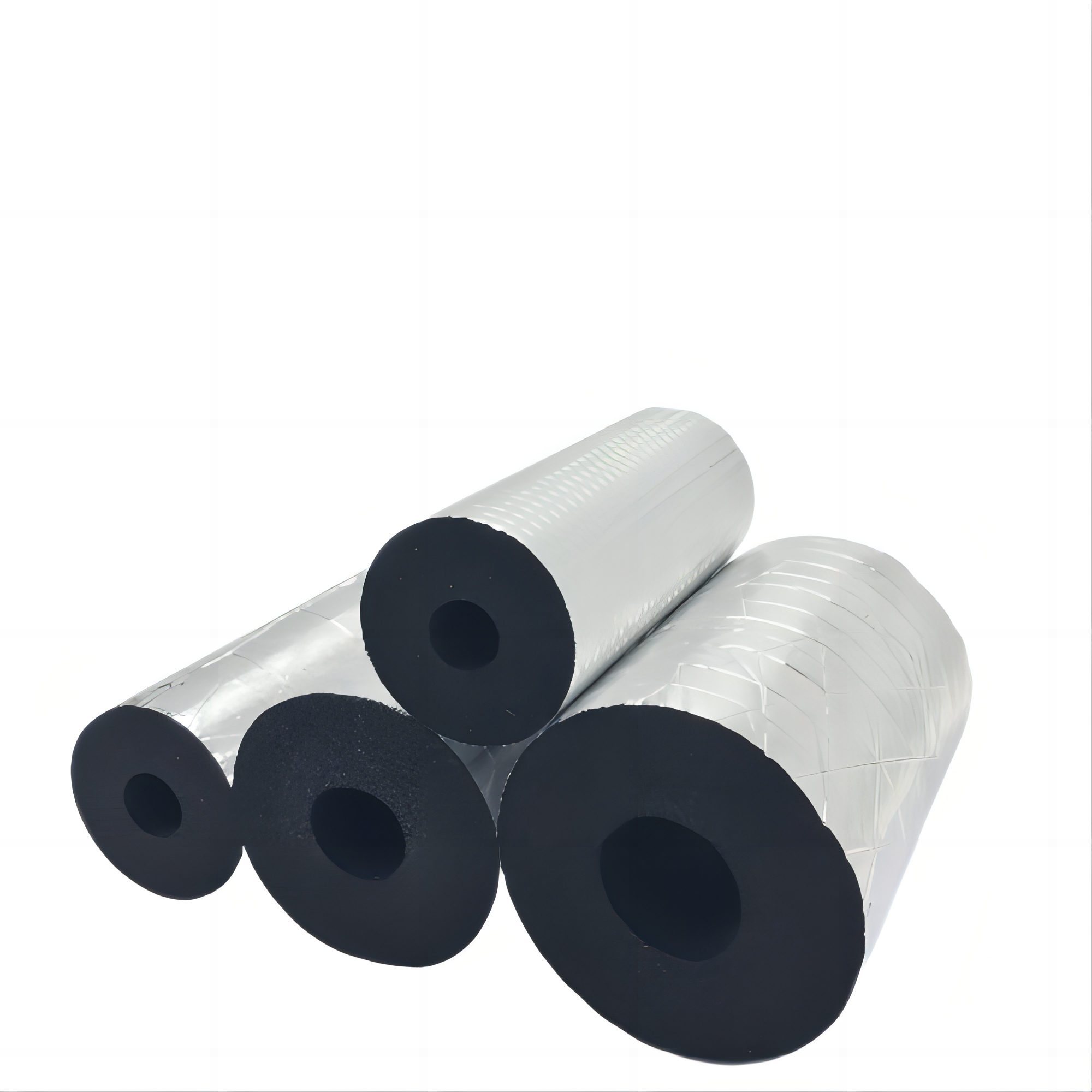 Flex NBR Elastomeric Insulation Tube Aluminum Foil Rubber Foam Tube With Self Adhesive