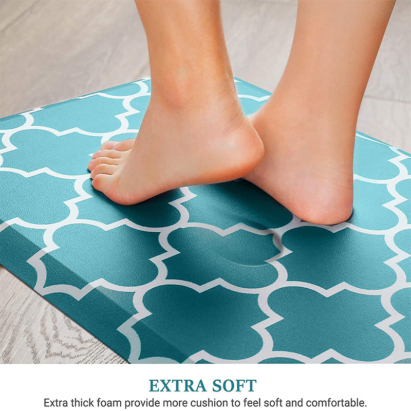 12mm Non Slip Waterproof Rug Anti Fatigue Kitchen Standing pvc Mat With Beveled Edge