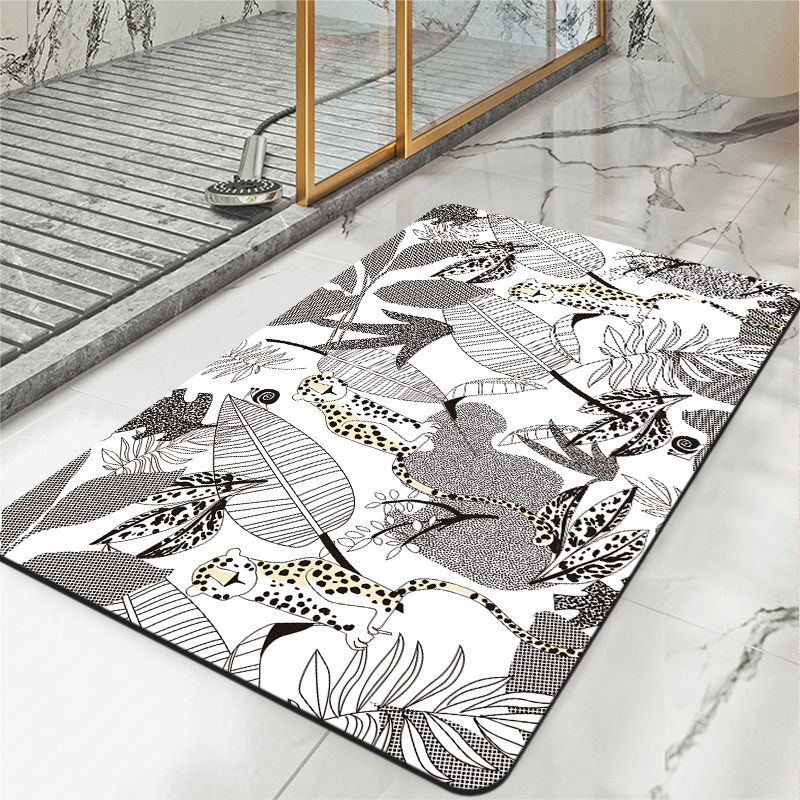 Soft Wate Diatom Mud Floor Mat Bathroom Area Counter Non Skid Carpet Absorbing Rug