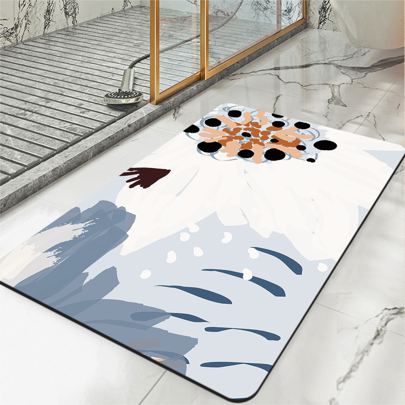 Bath Mat Non Slip Ultra Water Luxury Absorbent Quick Dry Diatom Mud Bathroom Floor Mat Door Carpet