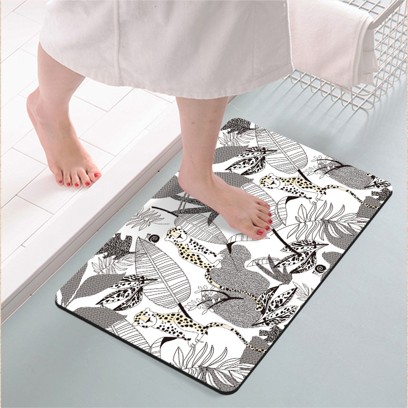 Soft Wate Diatom Mud Floor Mat Bathroom Area Counter Non Skid Carpet Absorbing Rug