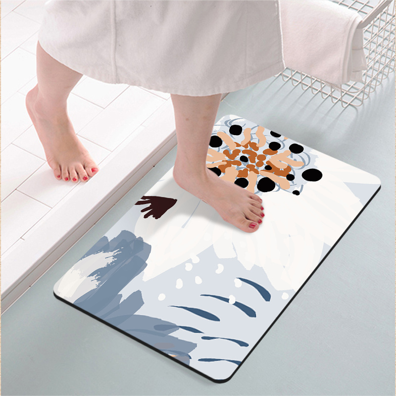 Bath Mat Non Slip Ultra Water Luxury Absorbent Quick Dry Diatom Mud Bathroom Floor Mat Door Carpet