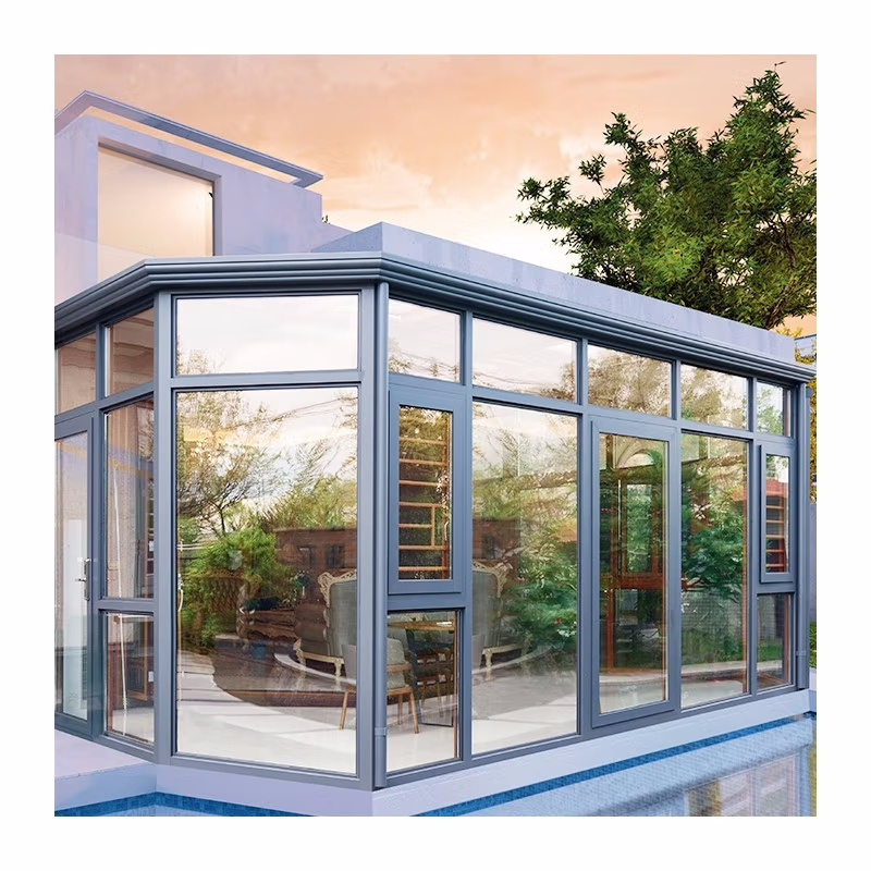 Sunroom Glass House 4 Season Design Professional Supplier Solarium  Customized window frame Aluminium Glass Sunroom