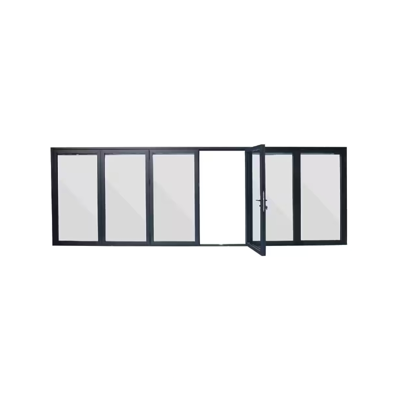 Commercial Residential Lowe Glass Doors Aluminum Bi Folding Accordion Sliding Exterior Door with Locks