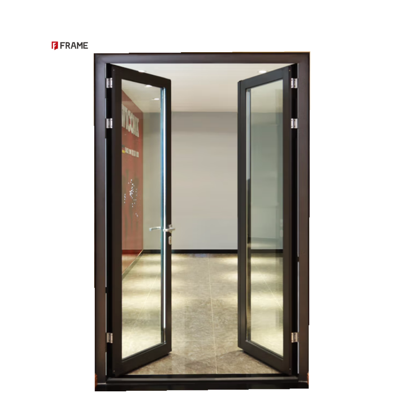 Factory Made French Door Models Grill Design German Hardware Accessories Aluminium Casement Patio Door aluminum door frames