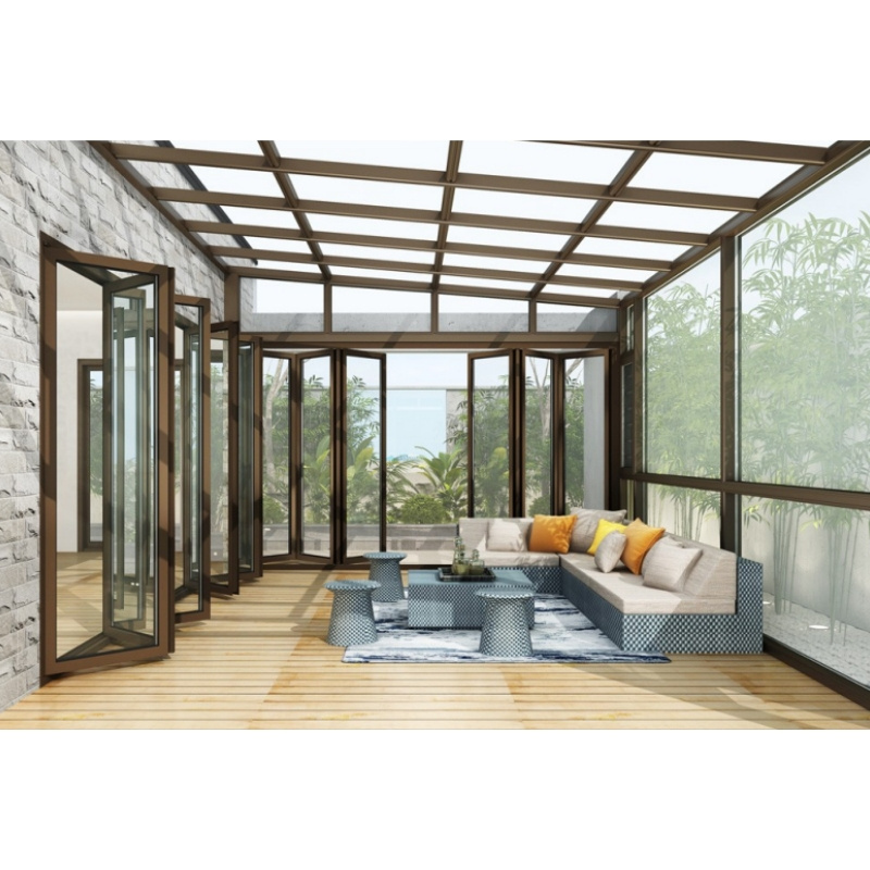 Aluminum tempered glass house prefab sunroom rain and snow proof winter house sunrooms glass houses sunroom panels for sale