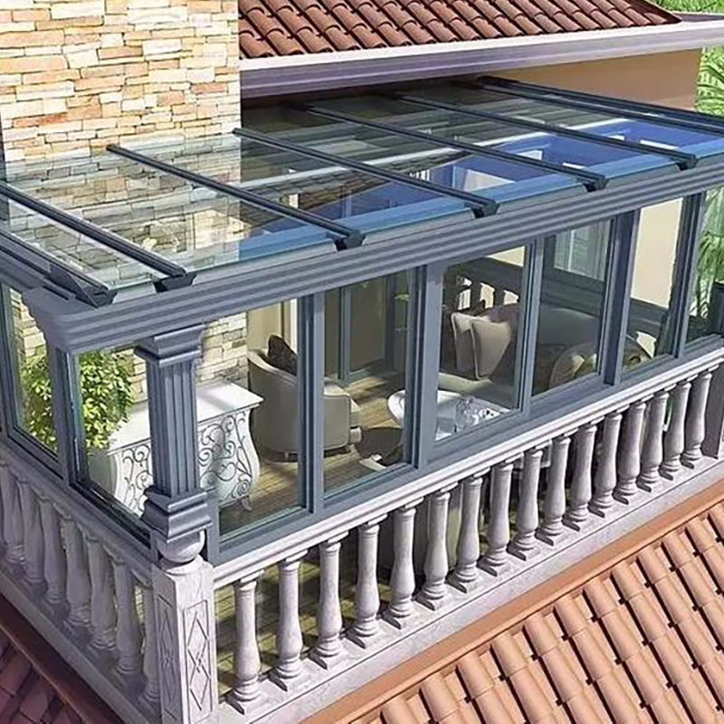 Sunroom Glass House 4 Season Design Professional Supplier Solarium  Customized window frame Aluminium Glass Sunroom