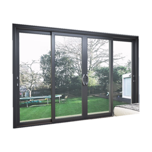 Aluminum slim frame black glass  patio interior room divider partition frosted glass sliding door system aluminium glass door