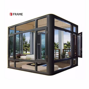 Winter Garden Aluminum Frame Slant Roof Solarium Glass House garden 4 season customized portable glasshouse window frame SunRoom