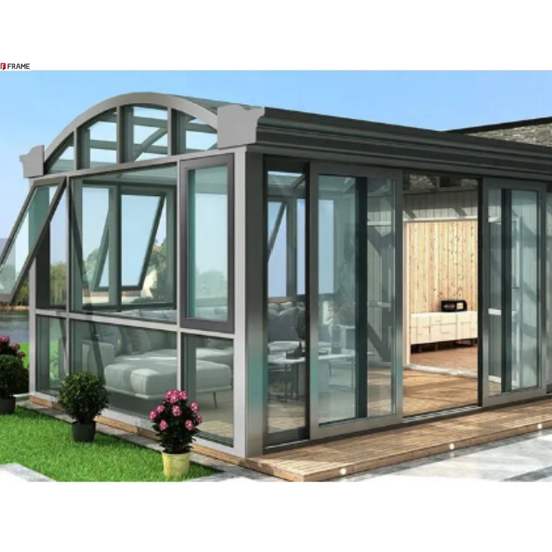 High quality water proof sunroom glass house prefabricated prefabricated glass sunroom roof panels for garden