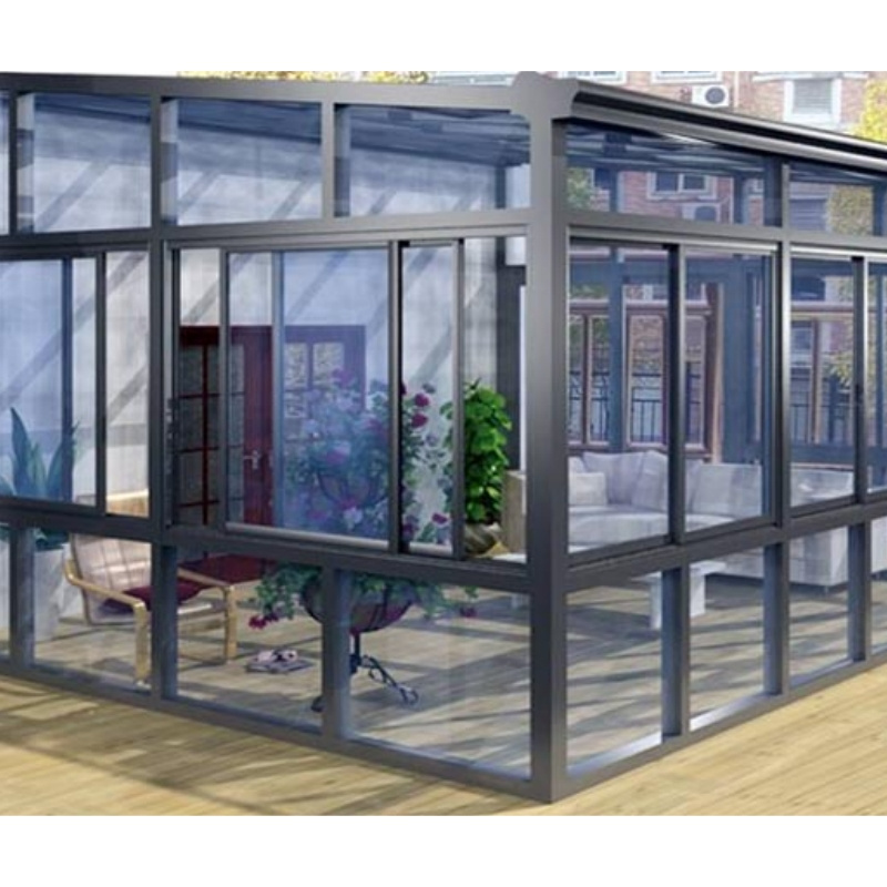 Aluminum tempered glass house prefab sunroom rain and snow proof winter house sunrooms glass houses sunroom panels for sale