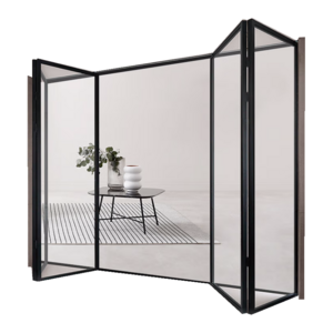 Custom Trackless Retractable Sliding Door Screen Aluminum Frame Mosquito Pleated Mesh Folding Screen Door aluminum sliding doors